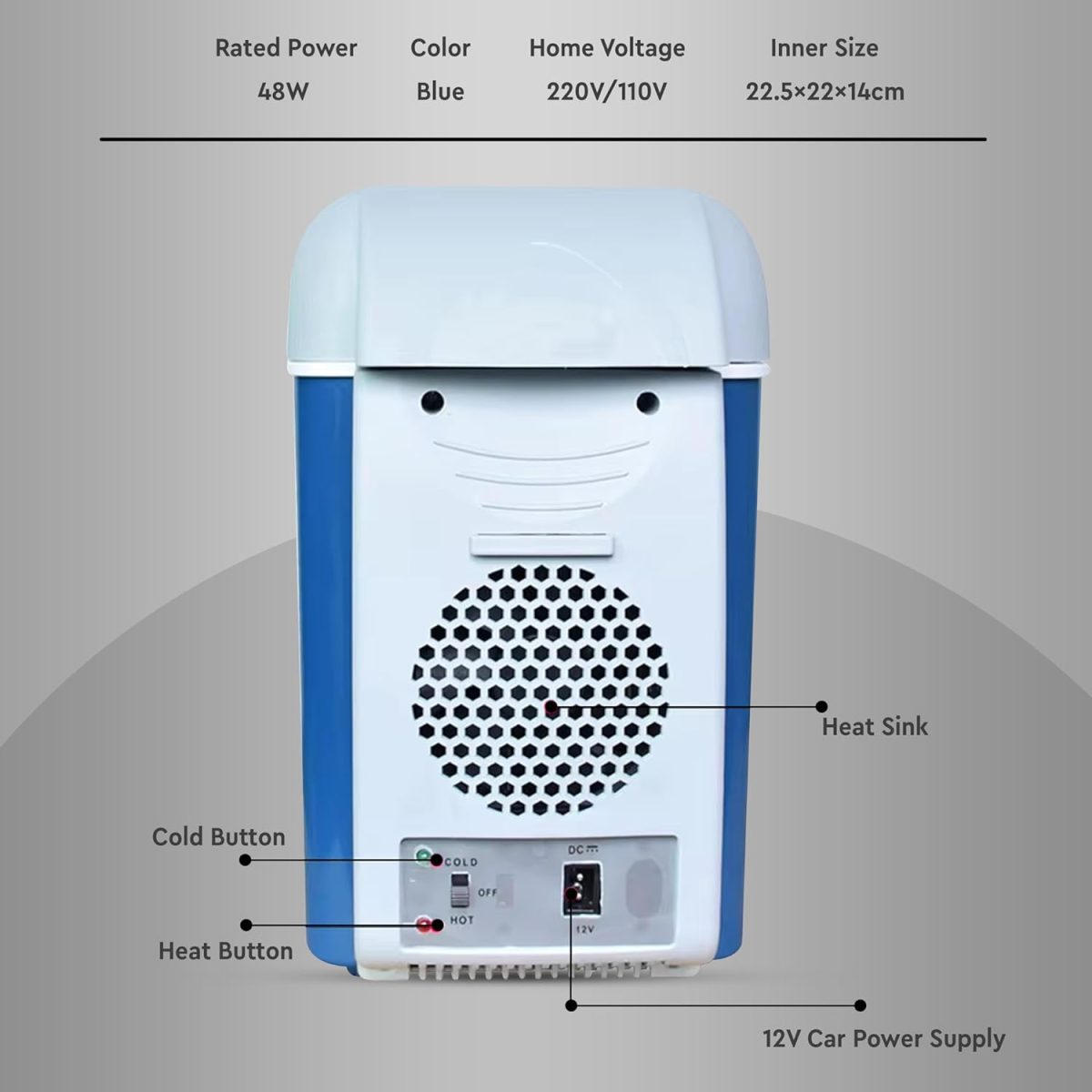 Robustt Mini Refrigerator - Frost Free Compact And Portable With 7.5 Liter Capacity, Food Grade, Low Noise And Thickened Inner Liner, Suitable For Car Use (Pack Of 2) Blue - Image 4