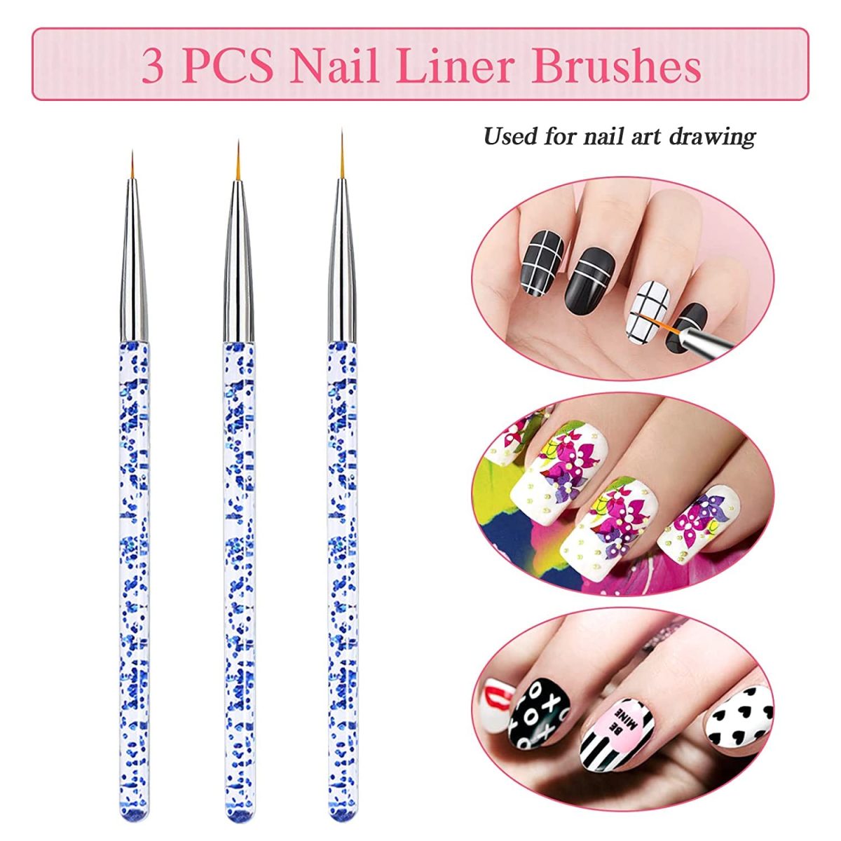 NAILWIND 5 PCS Dotting Pen Tool Dot Paint Manicure kit with 3 PCS Nail Painting Brushes, Professional Nail Art Brushes- Nail Art Brush Pen,Nail Art Design Tools. - Image 4