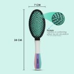 AGARO Classic Cushion Hair Brush with Strong & flexible nylon bristles, having Anti-static ball tips, for Grooming, Straightening, Detangling Hair, Ideal for Men & Women, Cyan - Image 6