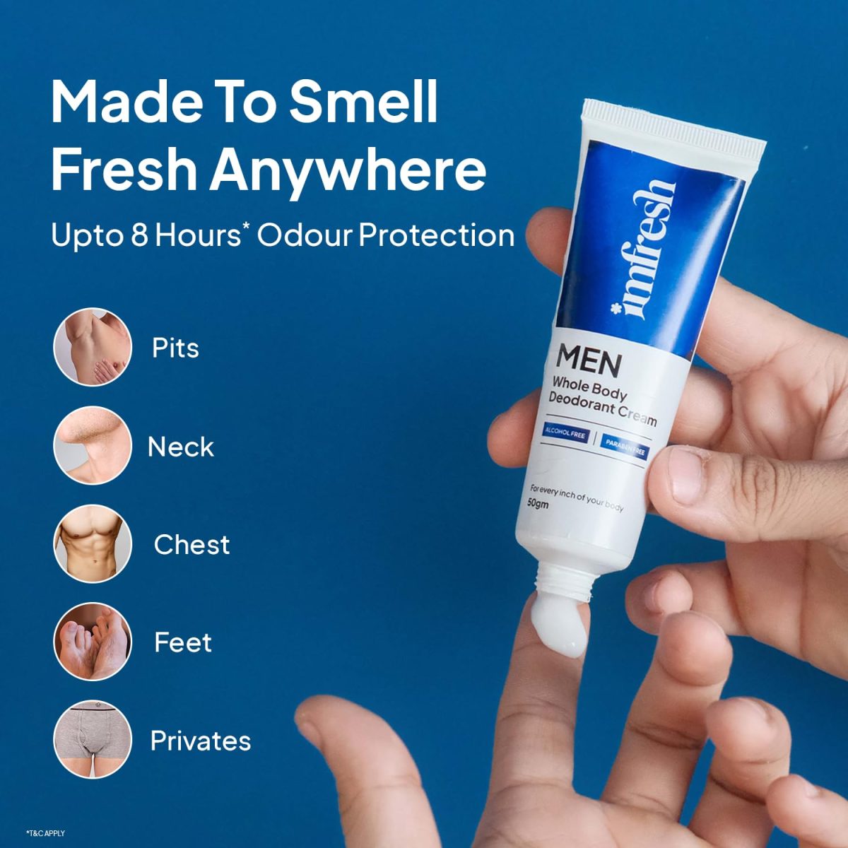 imfresh Men Deodorant Cream For Whole body & Underarms Area | Unique & Fresh Long Lasting Fragrance | Whole Body Odour Protection | Helps Reduce Pigmentation & Dark Spots | Alcohol-Free | Natural Ingredients 50gm - Image 5