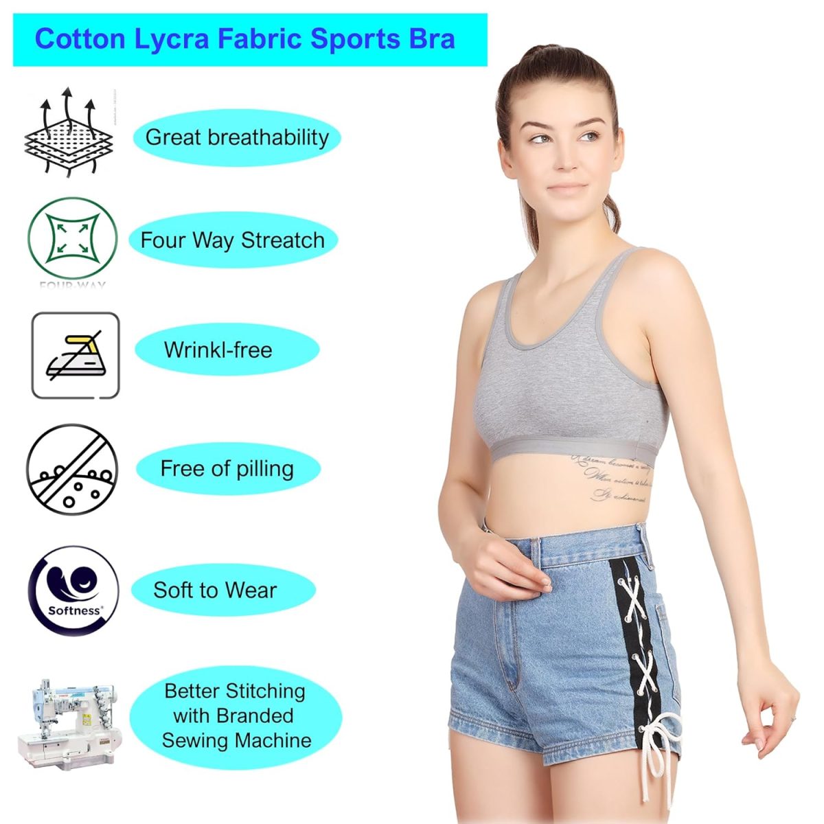 STOGBULL Sports Bra Combo Pack for Gym Yoga Exercise Running Workout Regular Daily use - Image 3