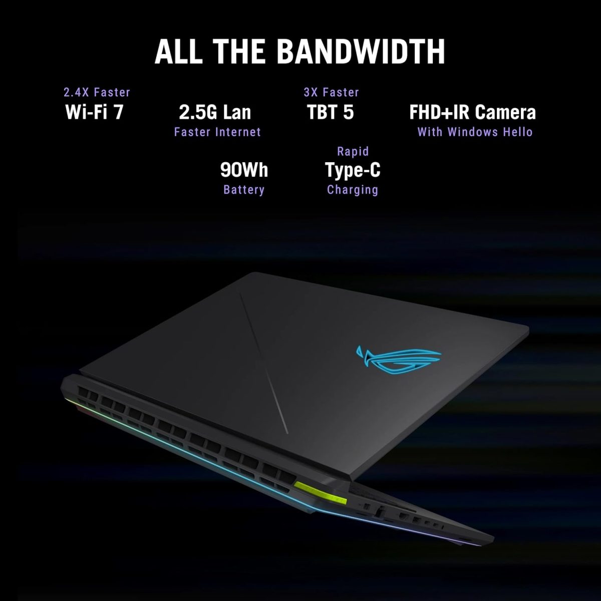 ASUS ROG Strix G16,Intel Core Ultra 9 275HX Gaming Laptop(RTX 5070-12GB/140W TGP/32GB/1TB/2.5K QHD+/16"/240Hz/Windows 11/M365 Basic (1Year)*/Office Home 2024/Eclipse Gray/2.65 Kg) G615LR-S5190WS - Image 8