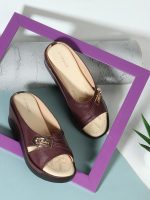 TRASE Women's Fashion Sandal, Faux Leather, Comfortable and Stylish Wedges| Soft Cushion Footbed For Women & Girls | For Casual Wear & Formal Wear Occasions 2.5 inches heel - Image 4