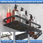 Misamo Enterprise Bathroom Wall Shelf Organiser, Adhesive Mount Storage Rack with Installation Kit (Shelf-Black, Pack of 2) - Image 8