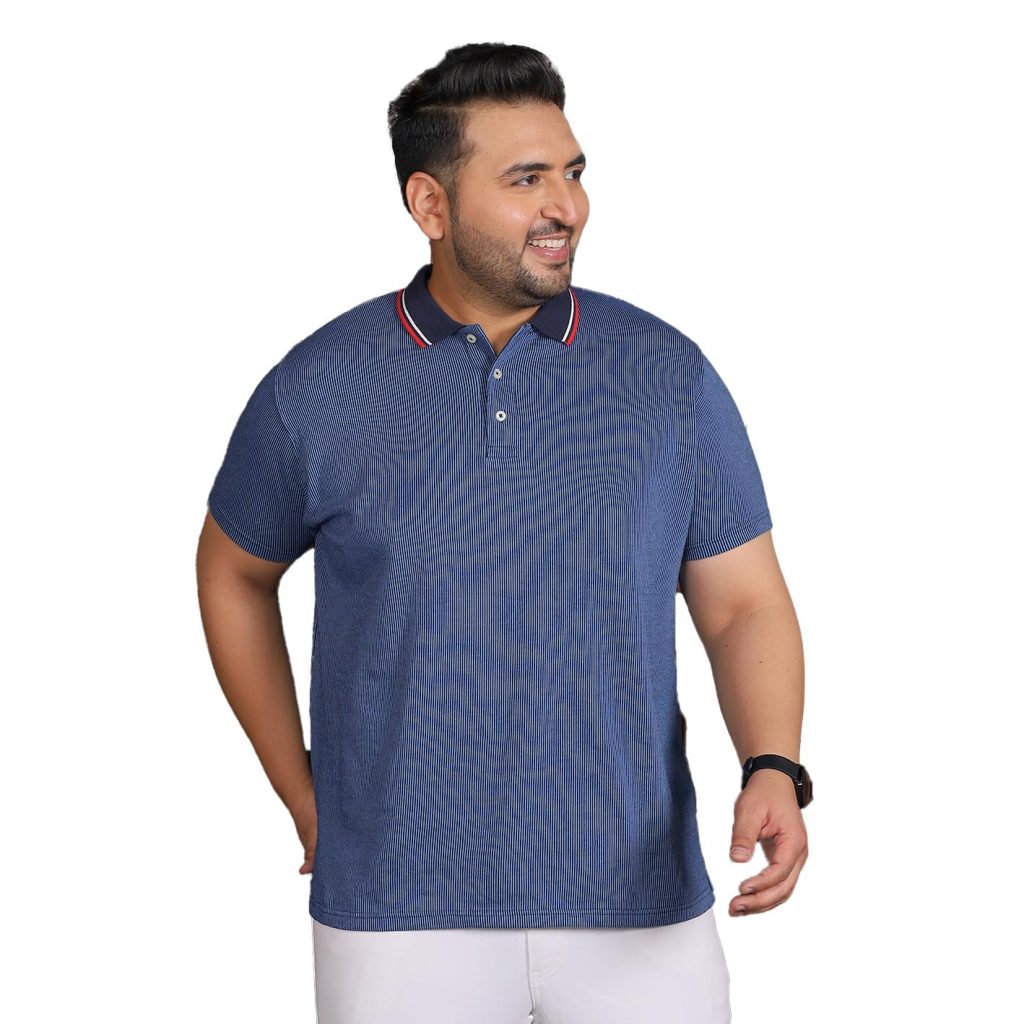 Bigbanana Plus Size Men's Regular Fit Jacquard Polo Tshirt