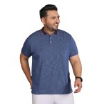 Bigbanana Plus Size Men's Regular Fit Jacquard Polo Tshirt