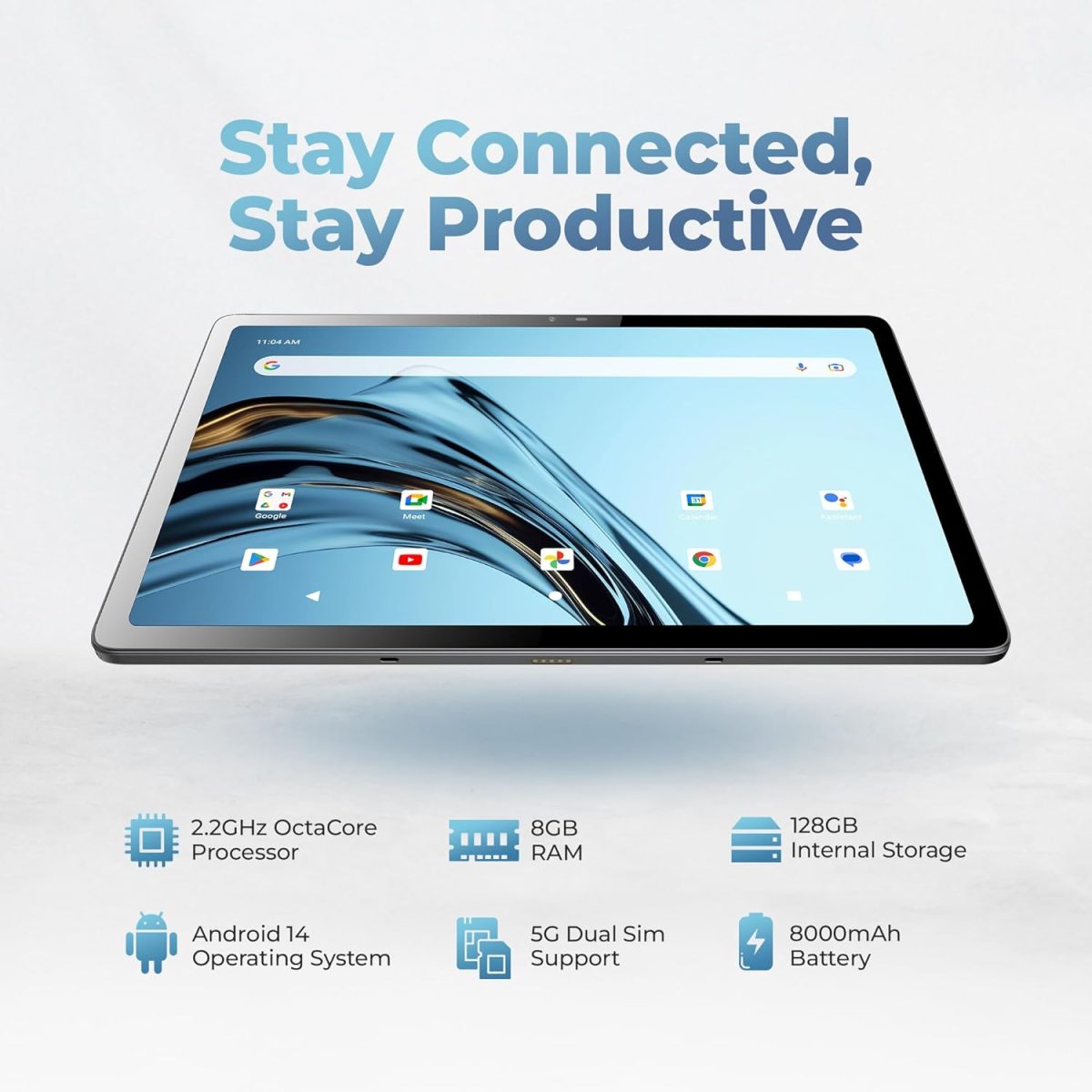 IRA Duo Pro 5G | 12" Tablet + Keyboard + Stylus Pen | 8GB RAM 128GB ROM | Wi-Fi + 5G | 2.2Ghz Octa-Core Processor | Accessories (Adapter, USB Cable, Carry Case, Ear Phone) - Image 4