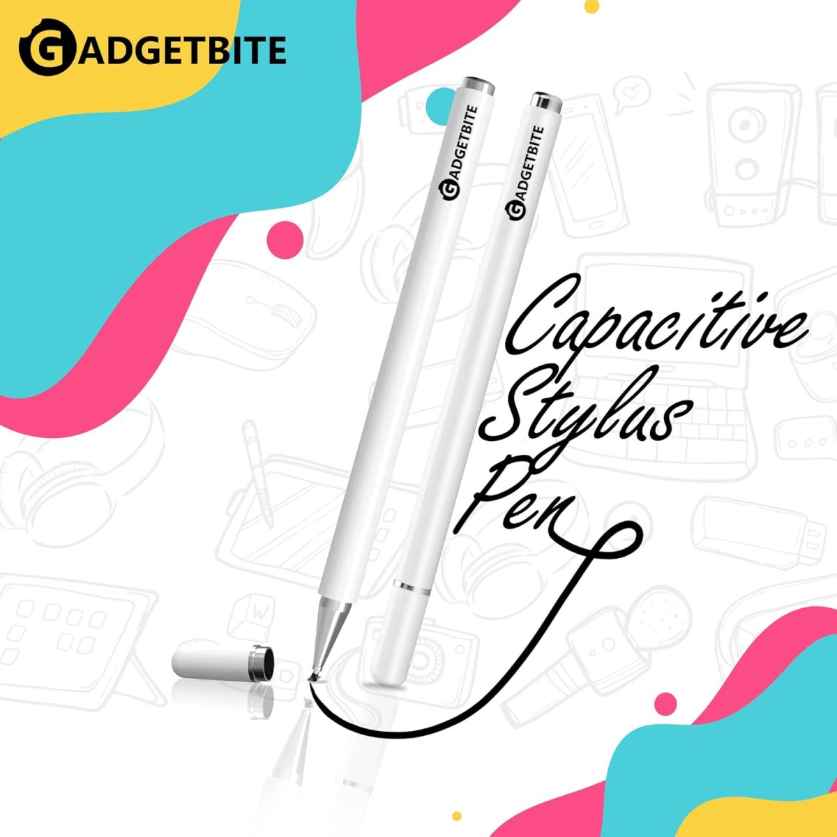Stylus Pen for Android Tablet & iOS All Touchscreen Devices Capacitive Universal Smart Pen Pencil with Fine Point Disc Tip Lightweight Metal Body and Magnetic Cover for Mobile Phone iPad Tab - White - Image 6