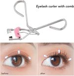 NFI essentials Professional Stainless Steel Natural Lift Eyelash Curler For Womens & Girls Makeup Tools Lash Curls Easy Roll Over For All Eyes Curling lashes - Image 5