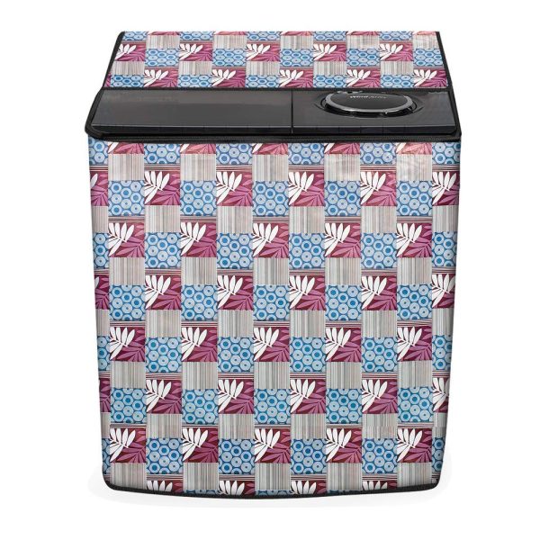 Stylista Washing Machine Cover Compatible for LG 7.5 kg P8537R3SA semi Automatic Printed Pattern