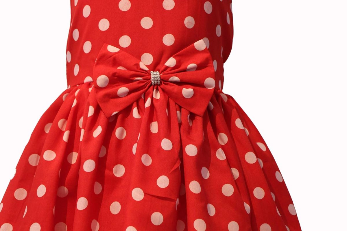 ROZZBY Girl's Skater Mini Frock (SS_025_Red_3-4_Red_3-4 Years) - Image 5