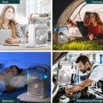 Mabron Air Conditioner Fan, Personal Mini Small Evaporative Air Cooler Desktop Cool Mist Humidifier with 7 Colors LED Light, 3 Speeds Modes for Room Office Home Travel - White_Multicolor - Image 6