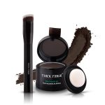 THICK FIBER Root Touch Up & Hairline Powder with Precise Brush for Grey Root Coverage & Thin Hair (Dark Brown, 4g) – Water & Sweat Resistant – Hair Loss Concealer for Women, Bald Spots & Hair Fill-In
