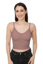Fabluk® Women's Strappy Stretch Sports Bra Longline Yoga Tank Top Fitness Bra Workout Camisole Crop Tops | Free Size