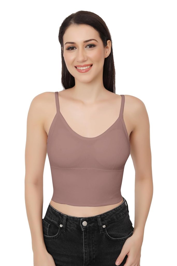 Fabluk® Women's Strappy Stretch Sports Bra Longline Yoga Tank Top Fitness Bra Workout Camisole Crop Tops | Free Size