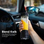 SOLARA Blendkwik Portable Blender for Juices, Shakes, Smoothies, Crushing Ice, USB Rechargeable Battery with 4000 mAh 180Watts Motor,450ml, Black Knight - Image 7