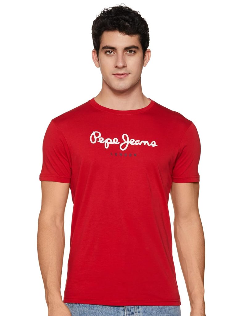 Pepe Jeans Men Cotton Solid Slim Fit T-Shirt