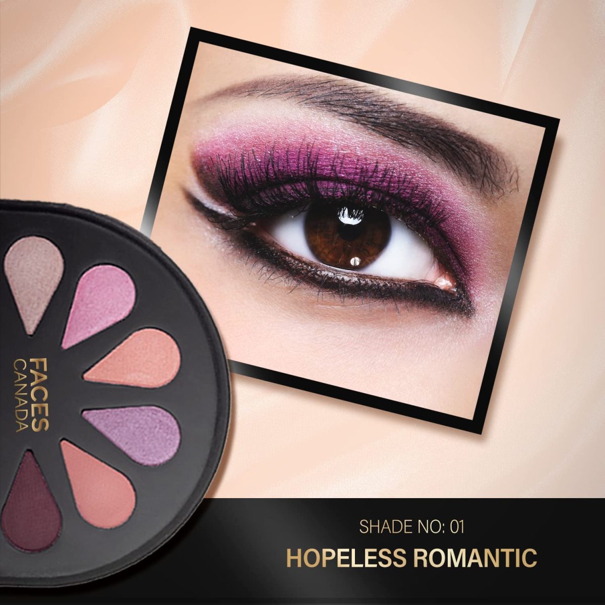 FACESCANADA 6 in 1 Eyeshadow Palette - Hopeless Romantic 01, 6g | Olive Butter & Macadamia Oil | Vibrant Colors | Highly Pigmented | Easily Blendable | Silky Satin Texture | No Crease | Cruelty-Free - Image 3