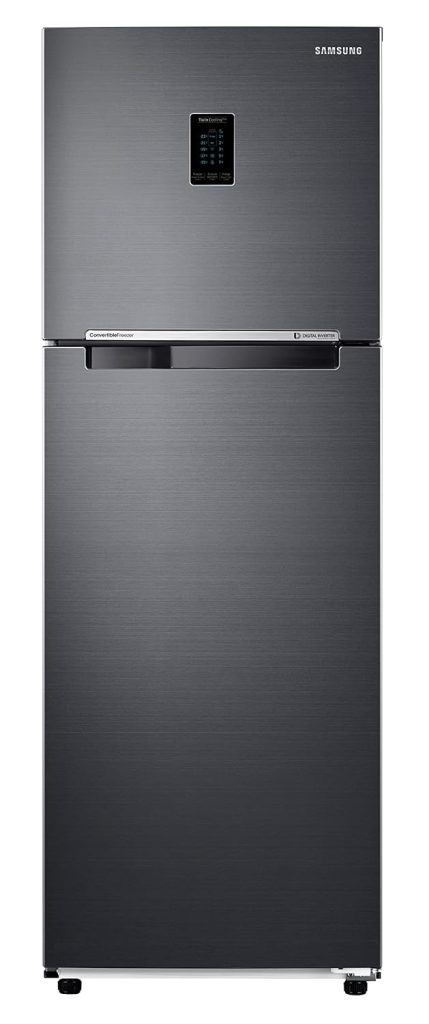 Samsung 322L 2 Star Inverter Frost-Free Convertible 5 In 1 Double Door Refrigerator Appliance (RT37C4522B1/HL,Black Doi)