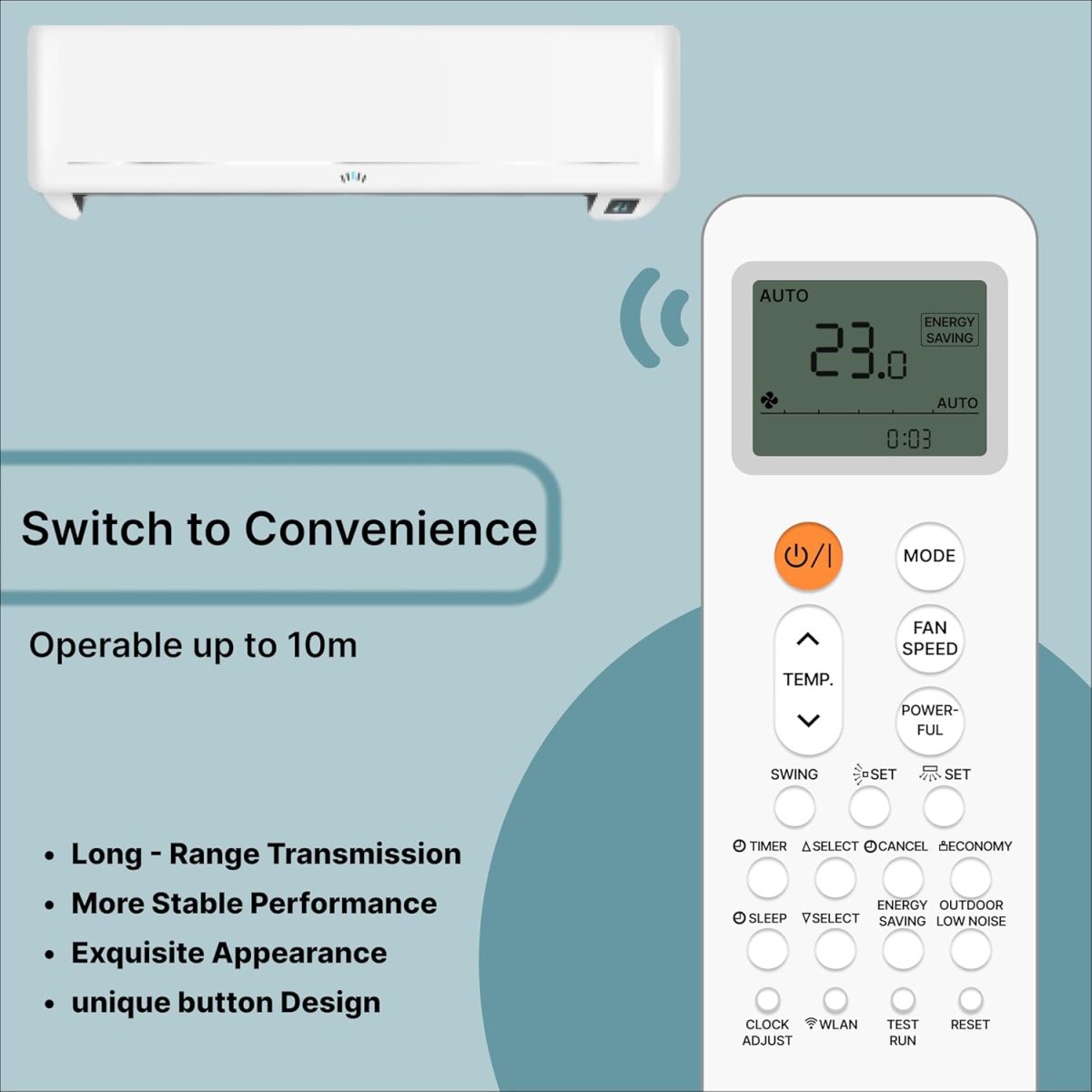 Zieva Compatible For O General Ac Remote Replacement For 1, 1.5, 2 Ton Split/Window Air Conditioner - Please Match The Original Remote (Ac 252 A),White - Image 4