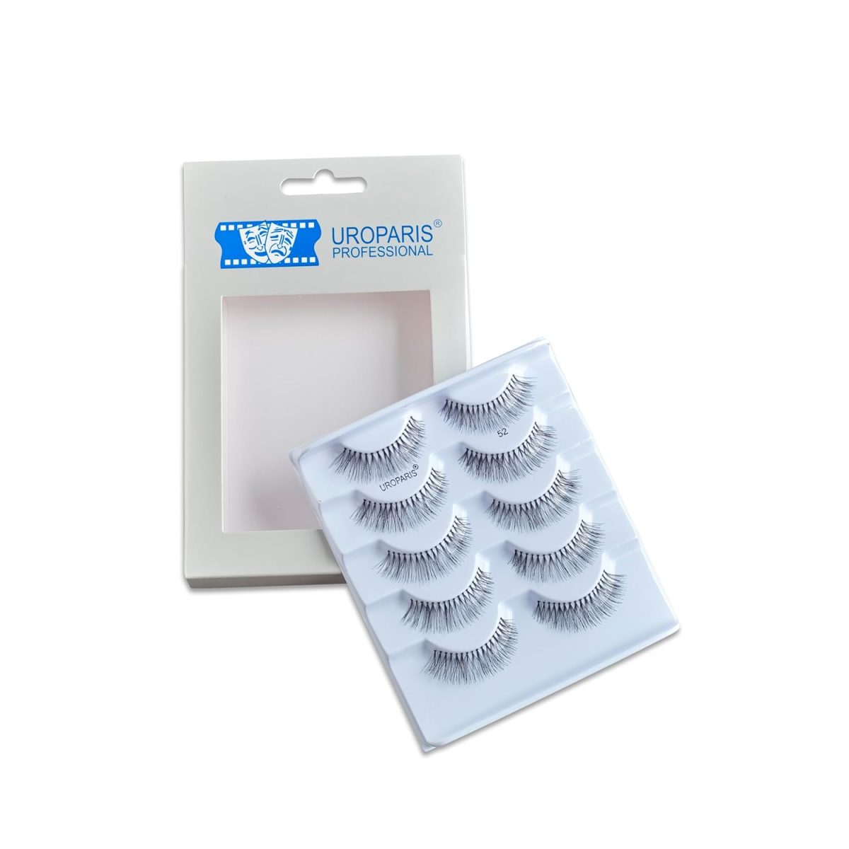Uroparis 52 Eyelashes for Women — Pack of 5 Tapered Handmade Eye Lashes | Lightweight False Lashes with Premium Virgin Hair | Invisible Band | For Glam Look & Enhance Beauty (Black) - 5 Pair - Image 4