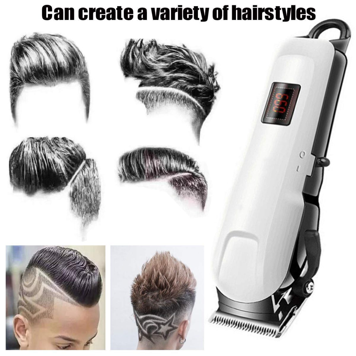Concepta Hair Trimmer for Men Hair Cutting – Rechargeable Beard Trimmer for Man – Waterproof Shaver with USB Charging & 4 Combs for Hairs , Beard And Moustaches - Cordless Hair Trimmer - Image 4