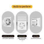 atomberg Efficio Exhaust Fan 200mm (8 Inches) | BLDC Motor | 20W | Low Noise | 1600 RPM | Ideal for Bathroom,Kitchen | Easy to Clean | Installation-Square Cut (245mm) | 2 Years Warranty (Gloss White) - Image 2