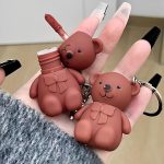 Cute 2in1 Matte Teddy Bear Keychain Lipstick | Long Lasting, Non-Sticky and Non-Drying, Lip Mud Velvet Shades For Lip Plumping Waterproof, Hydrating and Moisturizing Lip Oil (2Pcs) - Image 3