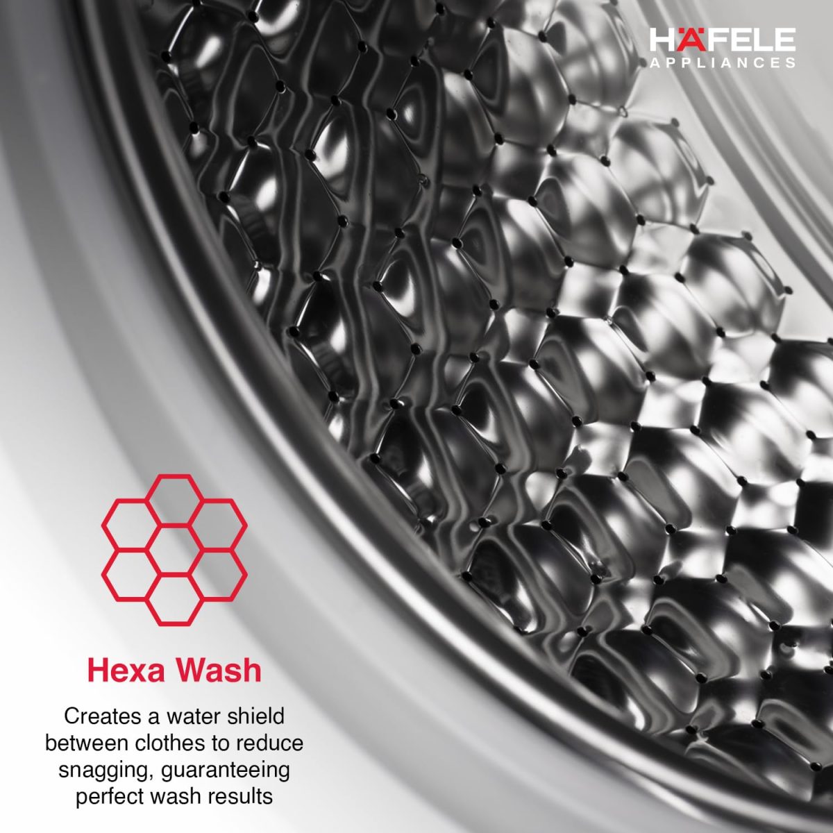 HAFELE AMARA 8 kg 5 Star, Premium Fully Automatic Front-Load washing machine engineered using German technology, comes with Steam Shield and Hexa Wash Design - Image 2
