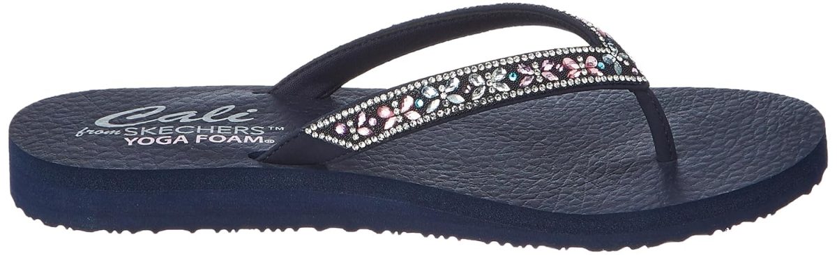 Skechers Womens Slippers 119660-Nvmt 5 (Navy,Multi) - Image 4