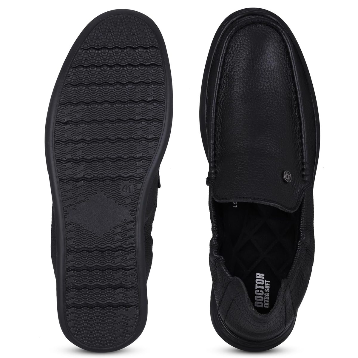 DOCTOR EXTRA SOFT Classic Genuine Leather Formal Shoes for Men with Memory Foam Cushion| Ultra Lightweight & Comfortable|Stylish & Flexible|Parties,Occasions,Office,Wedding,Casual|Black Slip On D-805 - Image 7