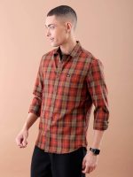 The Indian Garage Co Men's Cotton Regular Fit Checkered Full Sleeves Cutaway Collar Casual Shirt - Image 3