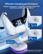 OLCLSS Stand for P5 Slim with Cooling Fan & RGB Lighting, Compatible with Regular and Elite Controller Charging, for P5 Slim Console Only, Not for Other - Image 3