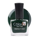 Color Fx Perfect Stay Top Coat Nail Enamel Non-UV | Non-Yellowing | Glossy Finish | 21 Toxin Free | Green Nail Polish Paint for Women - 9ml