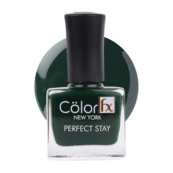 Color Fx Perfect Stay Top Coat Nail Enamel Non-UV | Non-Yellowing | Glossy Finish | 21 Toxin Free | Green Nail Polish Paint for Women - 9ml