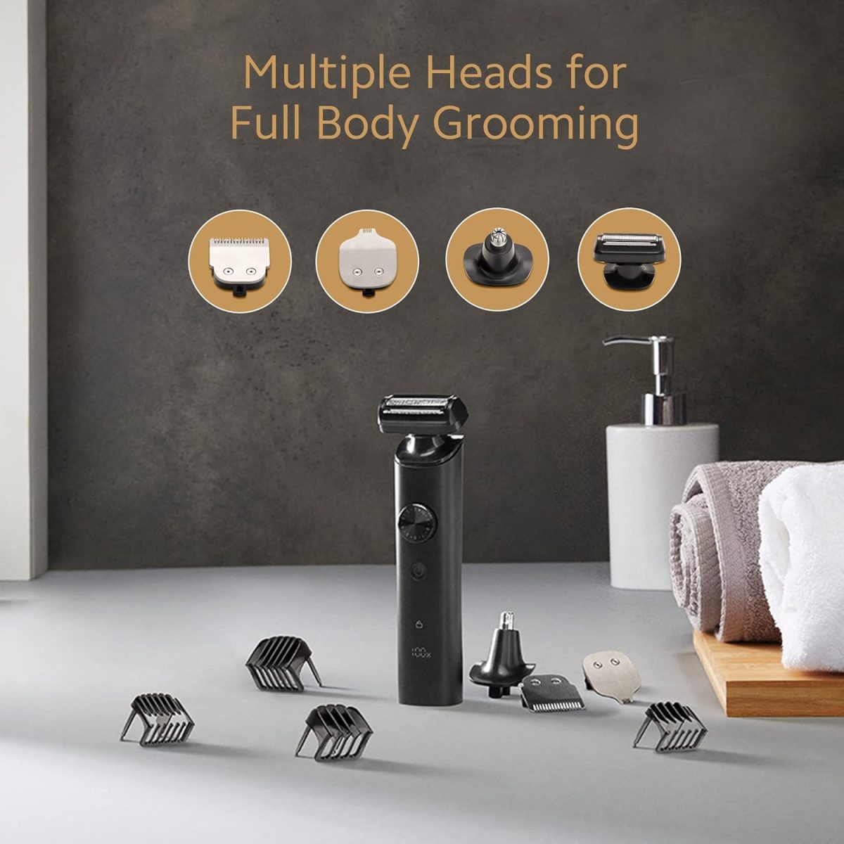 Mi Grooming Kit Pro (Trimmer Kit), Face, Hair, Body - All-in-One Professional Styling Trimmer, Body Groomer, Nose & Ear Hair Trimming, Hair Clippers, Beard Combs, Quick Charge & 90 Mins Run Time,Black - Image 3