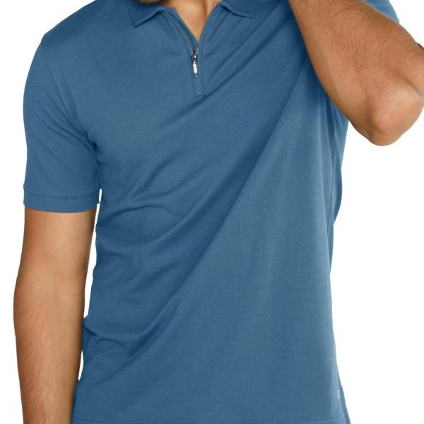 DAMENSCH Constant Men's All-Degree Thermoregulating Pique Contrast Neck Polo T-Shirt