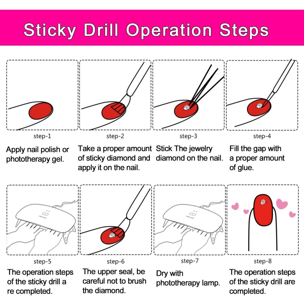 First Try Nail Art Painting Brush Set | Acrylic UV & Poly Extension Gel Drawing Polish Brush Tool Kit | Tips Builder Design Dotting Brushes DIY | Nail Art Decoration Accessories – 15 Pcs. (Pink) - Image 7