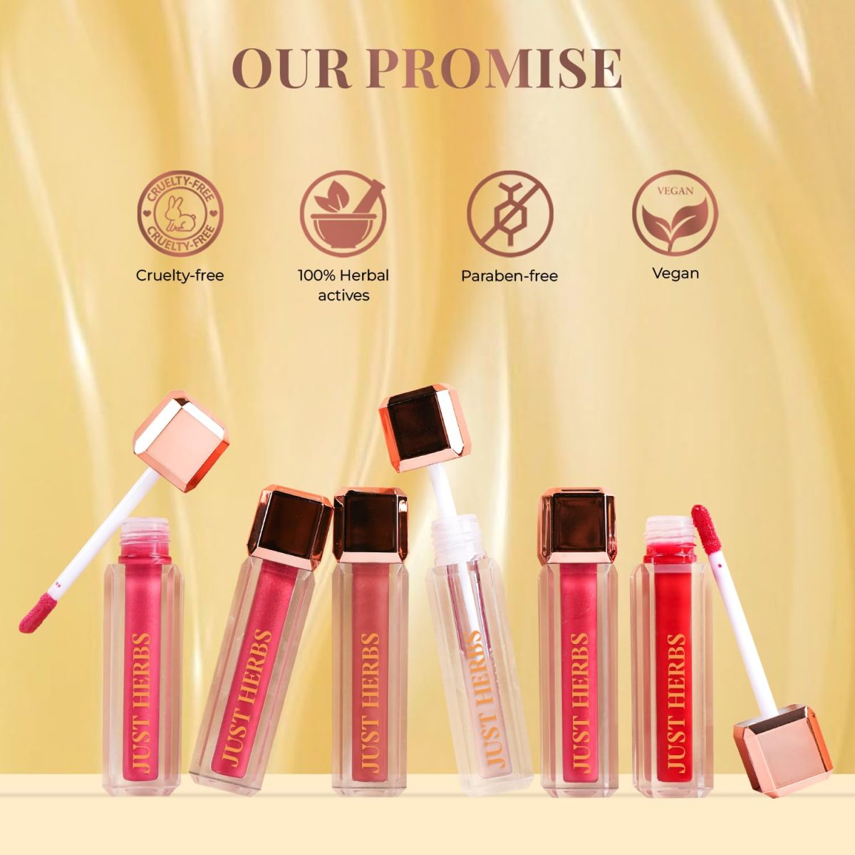 Just Herbs Lip Honey Plumping Gloss with Plant Vitamin C & Peppermint Oil (Honey Dew, 4 ml) - Image 12