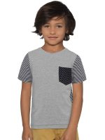 L'Adore Boy’s Grey Plain Short Sleeve T-Shirt