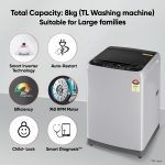 LG 8 Kg 5 Star Smart Inverter TurboDrum Fully Automatic Top Loading Washing Machine (T80SPSF1Z, Punch + 3, 2023 Model, Middle Free Silver) - Image 2