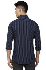 Louis Philippe Men's Sports Slim Fit Stripe 100% Cotton Casual Shirt - Image 3
