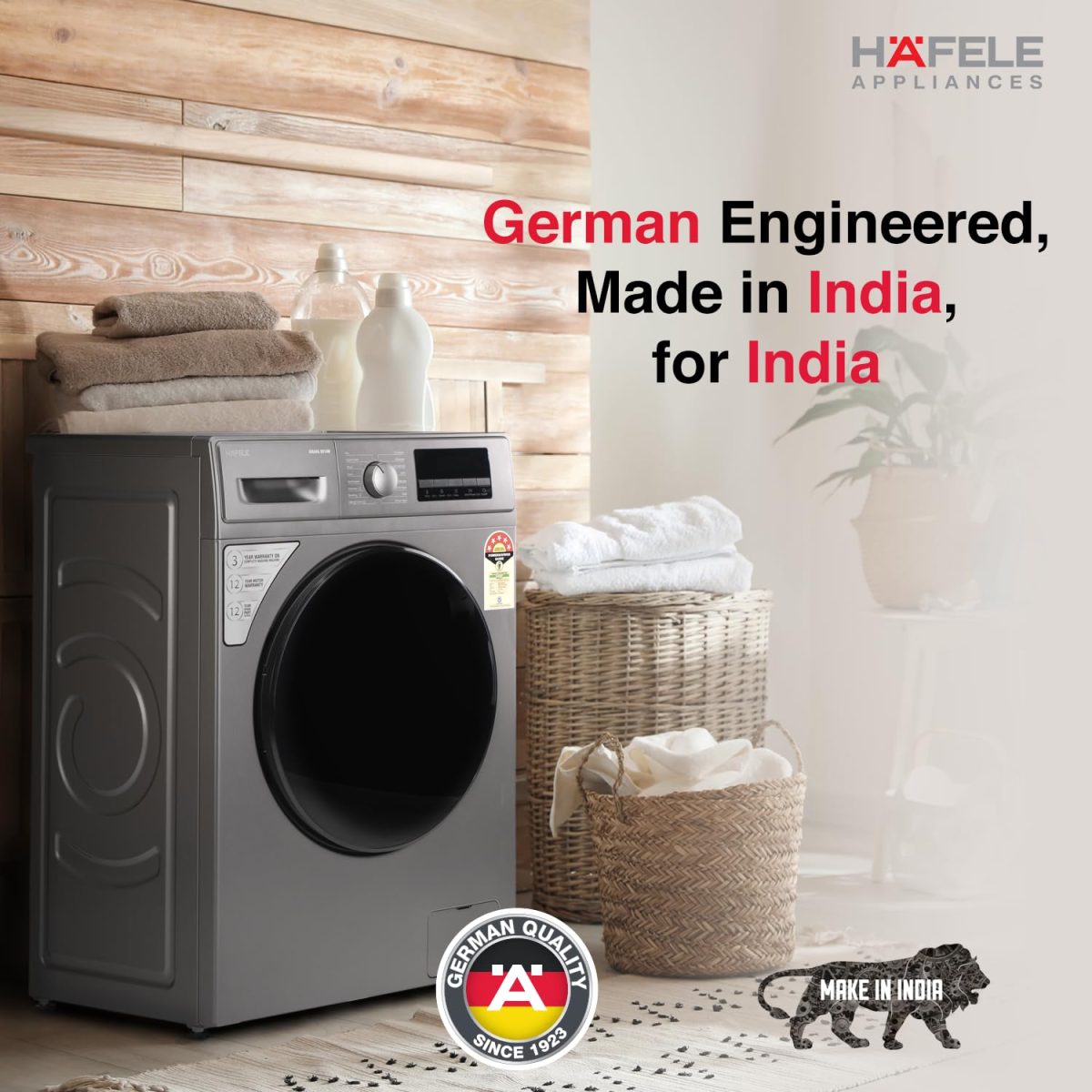 HAFELE AMARA 8 kg 5 Star, Premium Fully Automatic Front-Load washing machine engineered using German technology, comes with Steam Shield and Hexa Wash Design - Image 9