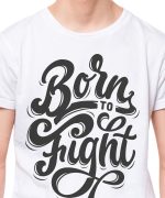 THREADCURRY Born to Fight | Motivational Inspirational Adventure Quote Cotton Graphic Printed Tshirt for Boys White - Image 3