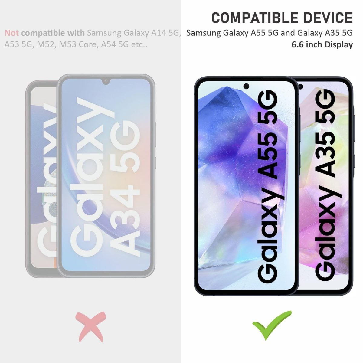 OpenTech® Military-Grade Tempered Glass Screen Protector Compatible For Samsung Galaxy A35 5G / Samsung Galaxy A55 5G (6.6 Inches) With Edge To Edge Coverage And Easy Installation Kit for Smartphone - Image 2