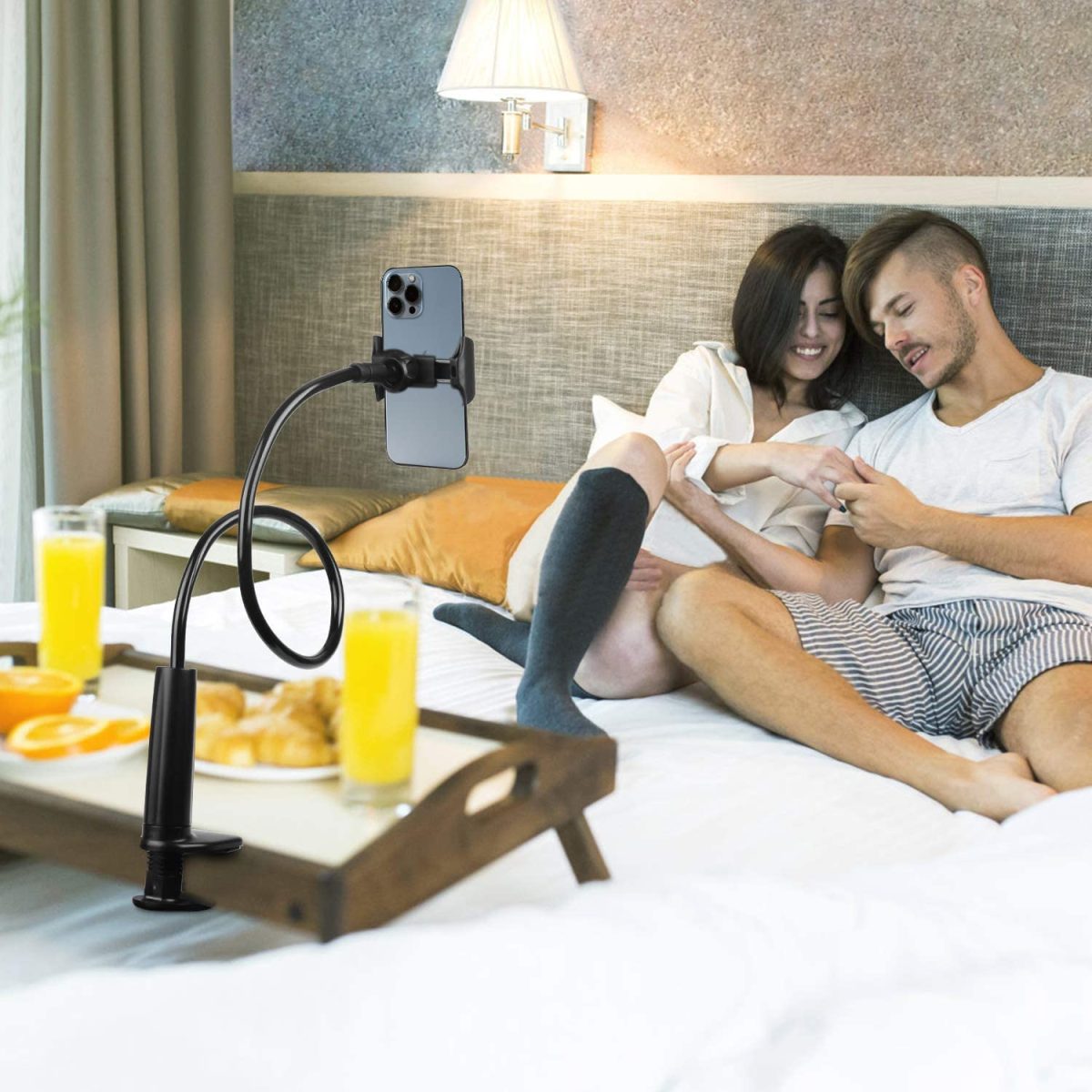 Xtore® Universal Mobile Phone Holder & Tablet Tabletop Holder with 360° Rotation (Black, Pack of 1) - Image 7