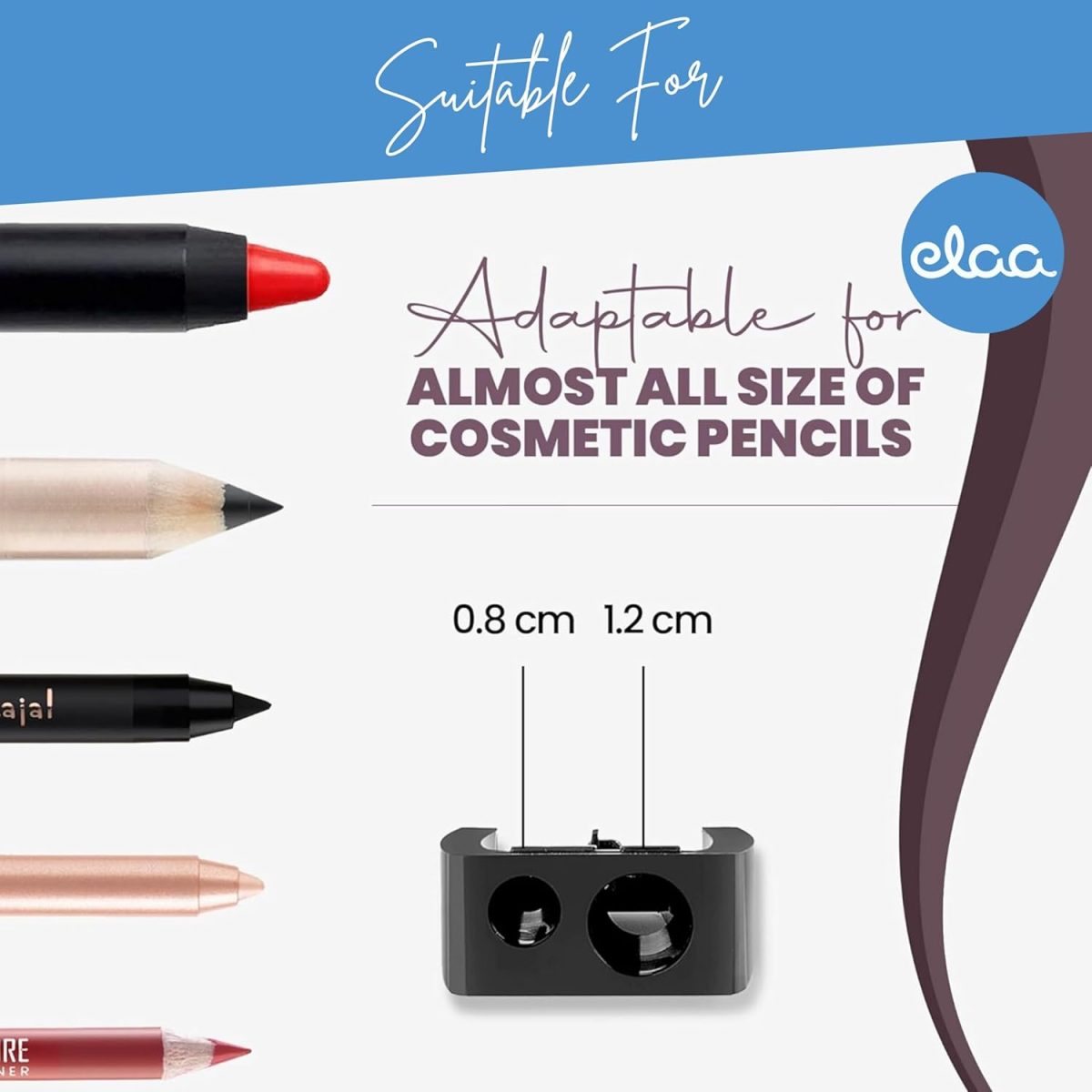 [Ear Lobe & Accessories] Eyebrow Pencil/Lip Liner Sharpener | (2-in-1) for Jumbo & Regular Pencil Sharpener (Color May Vary) - 1 Pc - Image 3