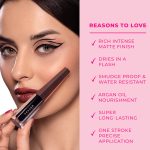 Praush Constant Glitter Liner 100% Matte Black, Infused with Argan Oil for Crack Free Look, Super Long Lasting & Quick Dry, Smudge Proof & Water Resistant - Image 2