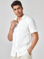 WEBRIC Shirt for Men | Mens Casual Shirt | Men Stylish Half Sleeve Shirt | Men Polycotton Shirt | Men's Regular Fit | Men Formal Shirt | Men's Textured Popcorn Slim Fit - Image 4