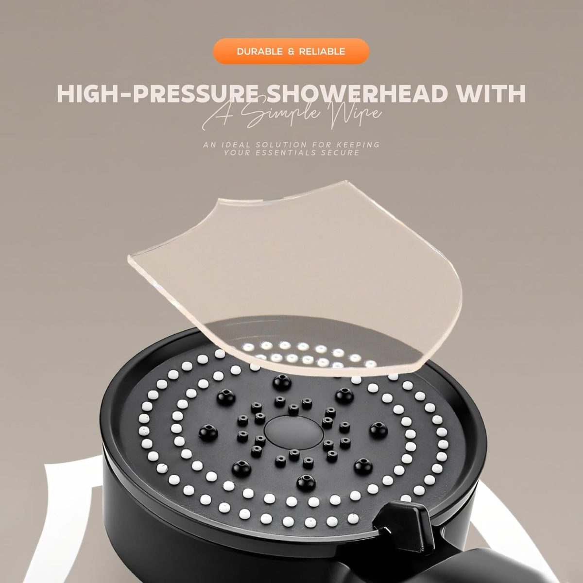 MIORAH Hand Shower for Bath | Sawer Bathroom Set | Shower Head for Bathroom | Handheld Shower | 5 Modes High Pressure ABS Sawar Head, 9 Inch, Pack of 1 - Image 3